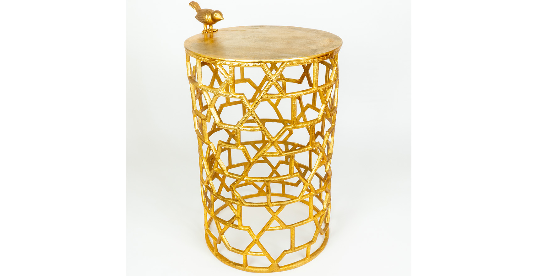 Gold bird table